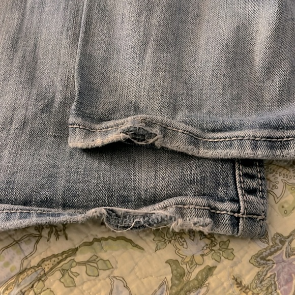 MISS ME 👖 VINTAGE DISTRESSED RIPPED LEATHER CROSS BOOTCUT JEANS Women’s 36 L32 - Picture 10 of 12